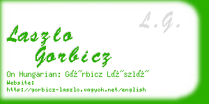 laszlo gorbicz business card